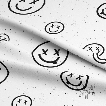 Ep BIO French Terry - SMILIE #weiss/schwarz